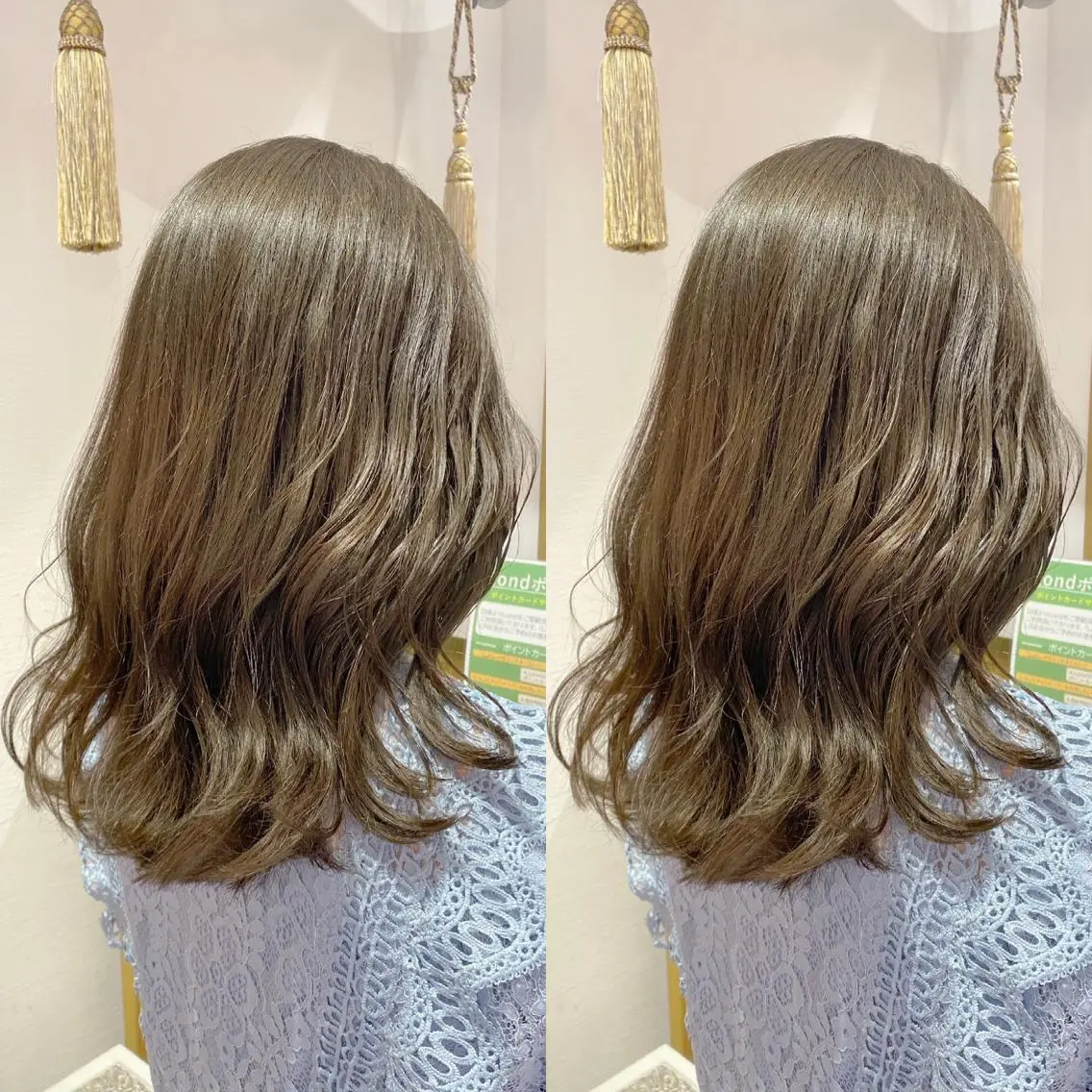 ミディアム カット ヘアカラー トリートメント レイヤーカット /透明感カラー西田のヘアスタイル