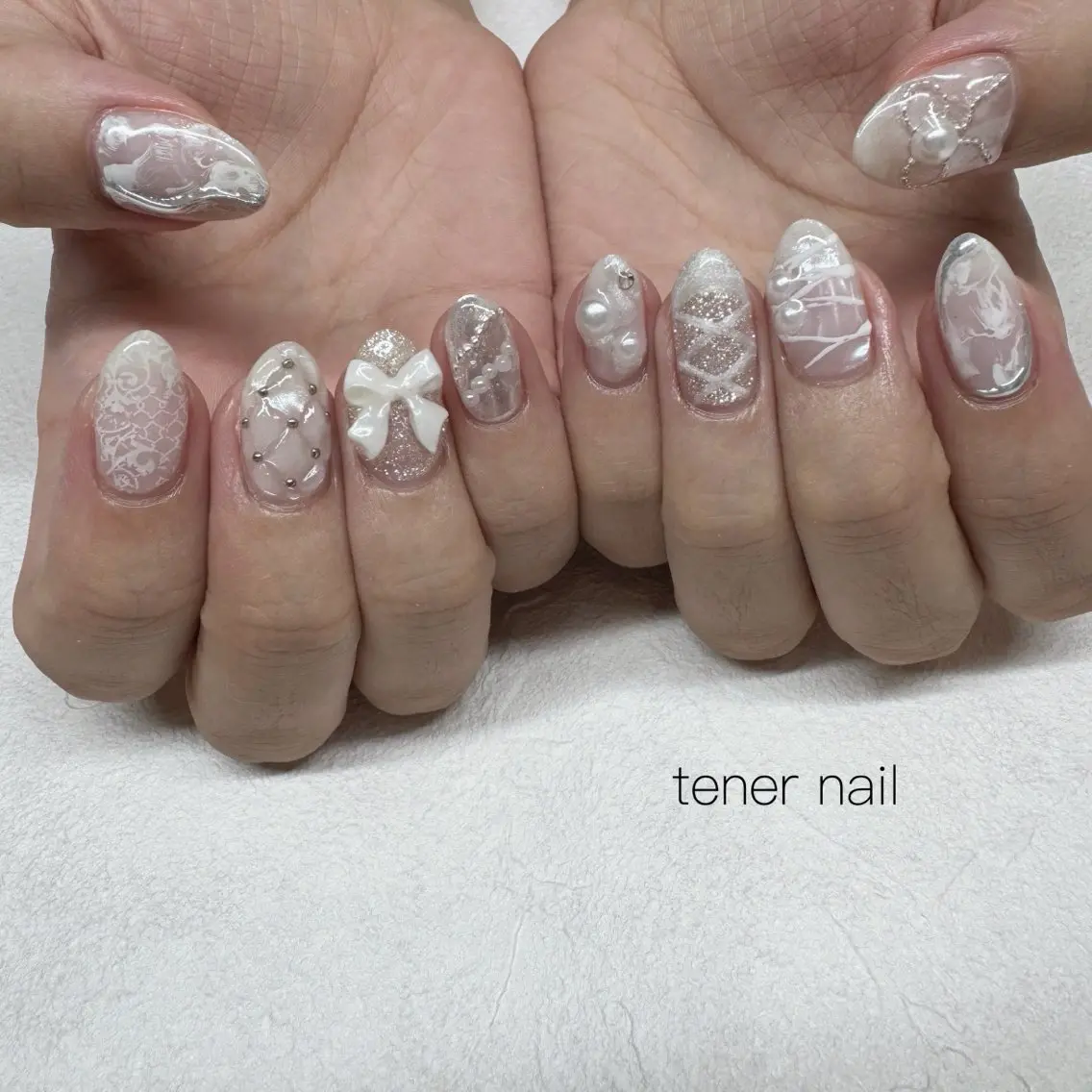 ネイル ホワイト ハンドネイル テネルネイル tener nailのネイルデザイン