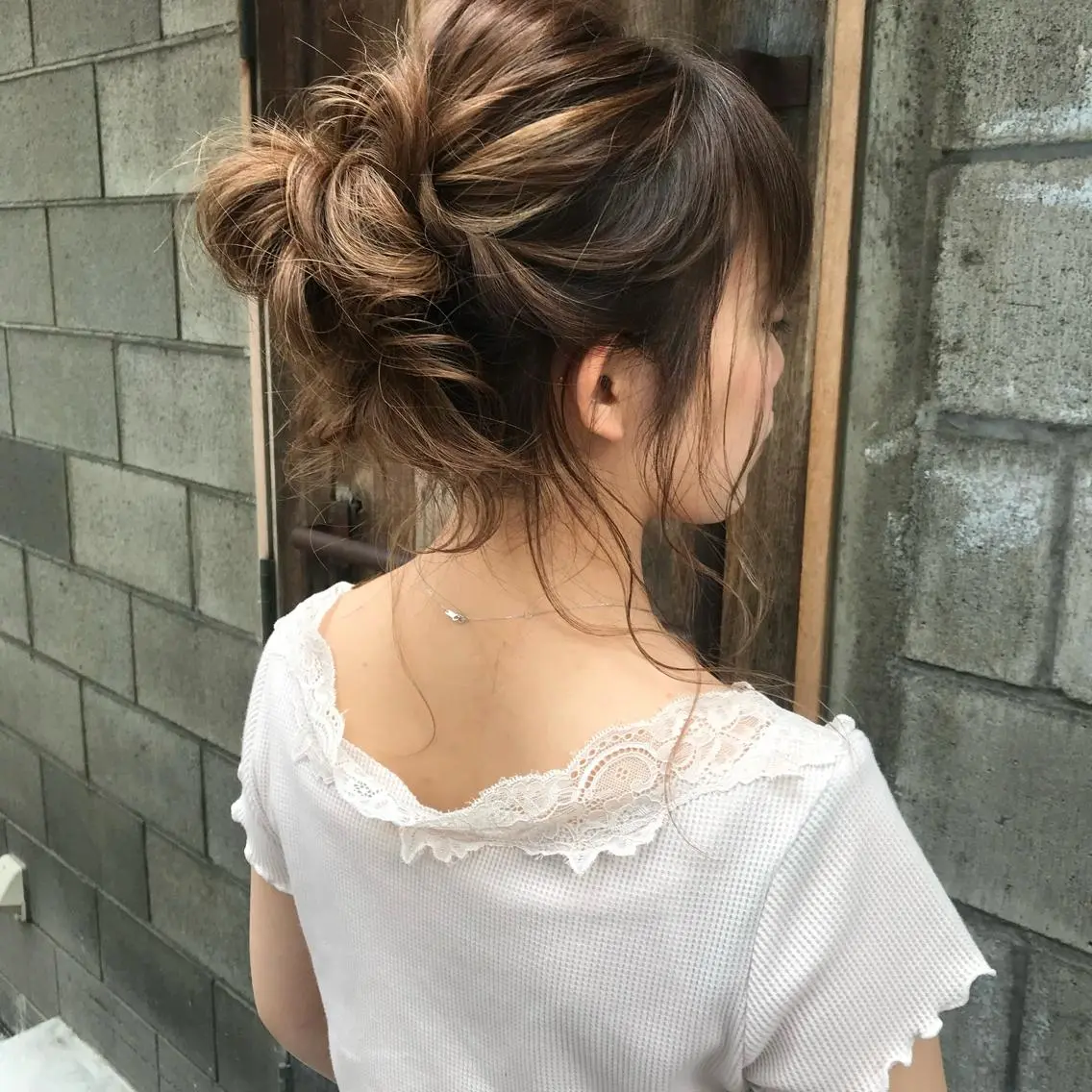 ミディアム カラー ヘアアレンジ カット ヘアカラー ヘアセット Aloa透明感ヘア ♡kanami♡のヘアスタイル