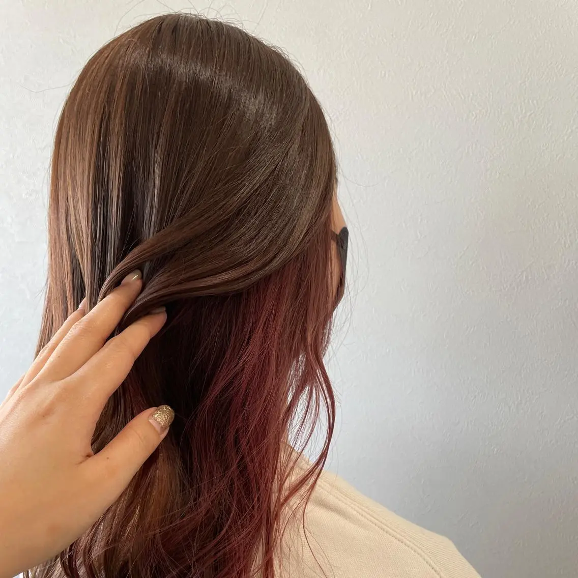 ロング カラー ベージュカラー インナーカラー ピンクカラー 西尾美容室libuR Ryokaのヘアスタイル