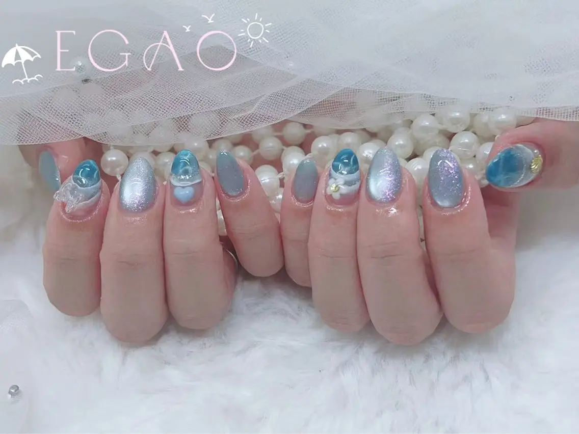ネイル アートネイル フットネイル フレンチネイル ジェルネイル グラデーション ハンドネイル EGAO NAIL 錦糸町店のネイルデザイン