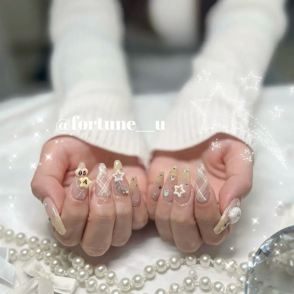 ネイル ガーリー 韓国ネイル ワンホンネイル ハンドネイル 💜✩.* Yuuna💜のネイルデザイン