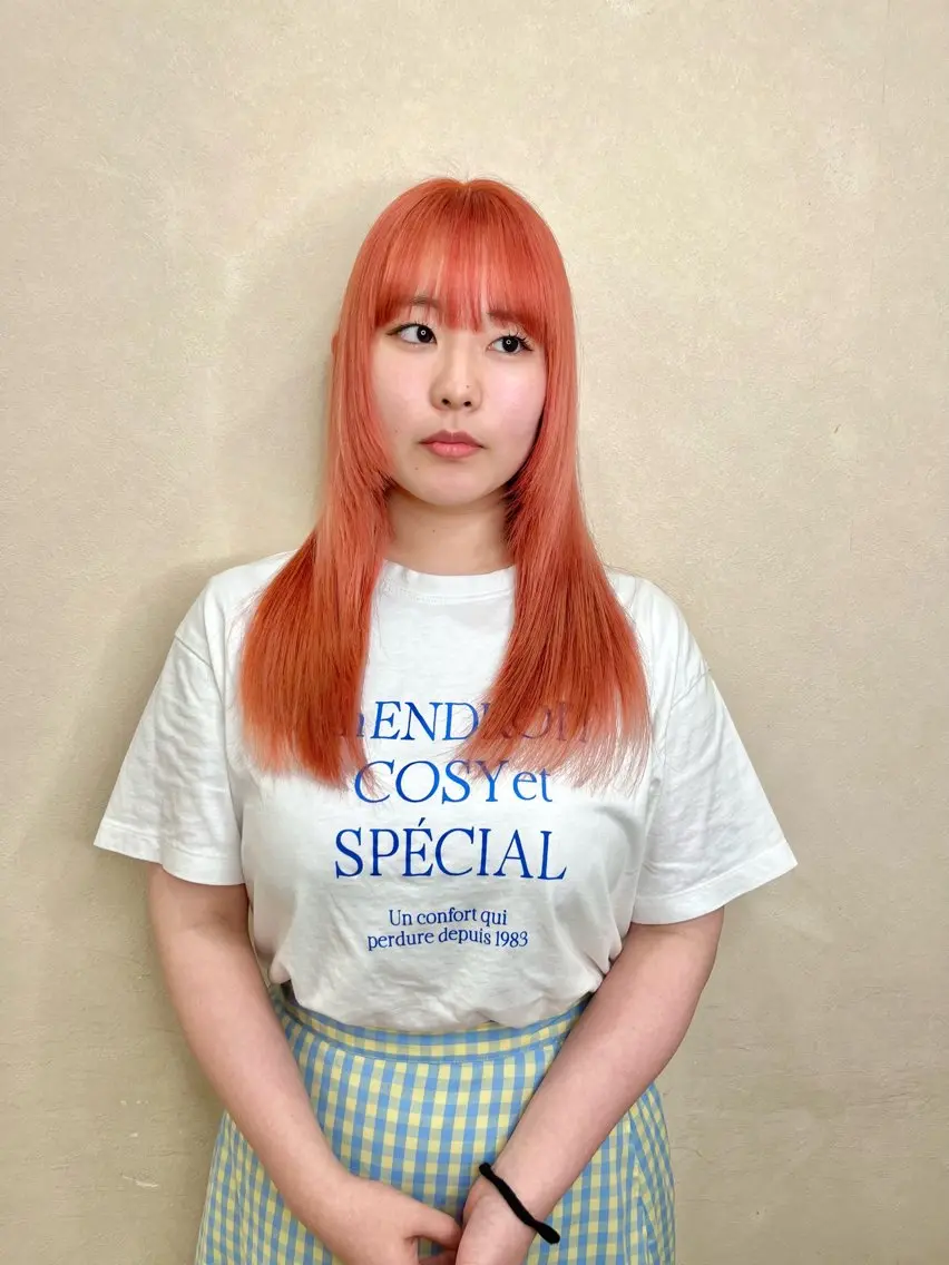 セミロング カラー ブリーチ ケアブリーチ 透明感カラー デザインカラー ハイトーンカラー 似合わせ/美髪カラー /カンナのヘアスタイル