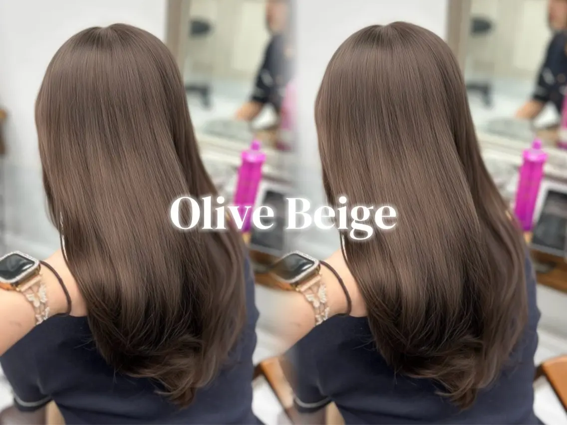 ロング ヘアカラー トリートメント ☘️中明度カラー/ 縮毛矯正ナミ☘️のヘアスタイル