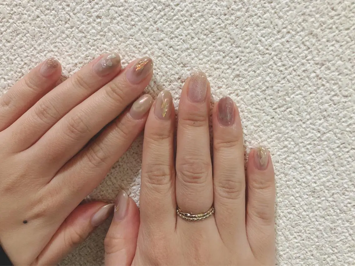 ネイル オーロラネイル ニュアンスネイル kiki nail &brow二子玉川のネイルデザイン