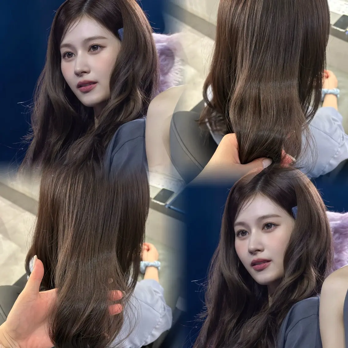 ロング カラー ヘアアレンジ ブラウンカラー ショコラブラウン 透明感カラー 韓国風ヘア ヘアカラー トリートメント 透明感ｶﾗｰ/顔周り ｶｯﾄ🌸ｻｸﾗ🌸のヘアスタイル