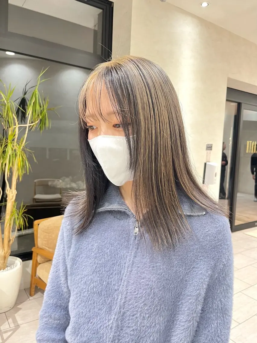 🌿ハイライト+透明感カラー+前処理トリートメント🌿の写真