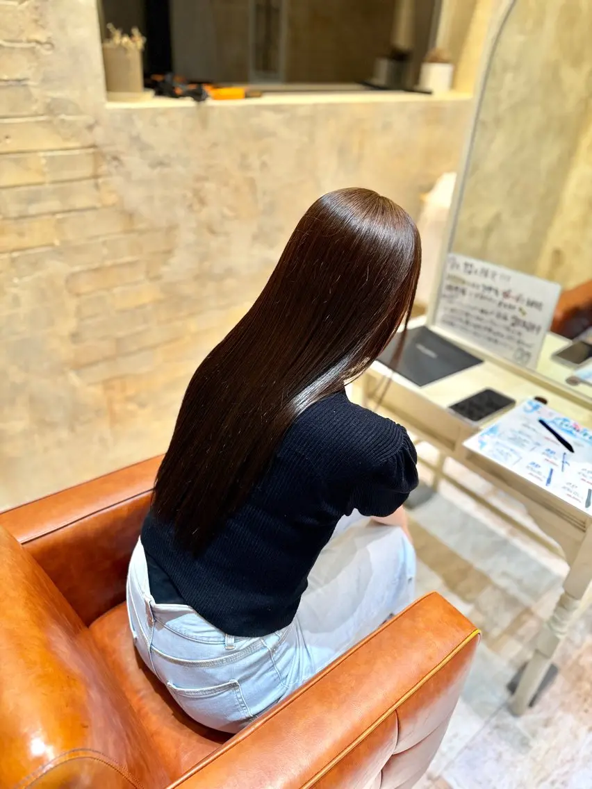 ロング 縮毛矯正 小妻 陸人のヘアスタイル