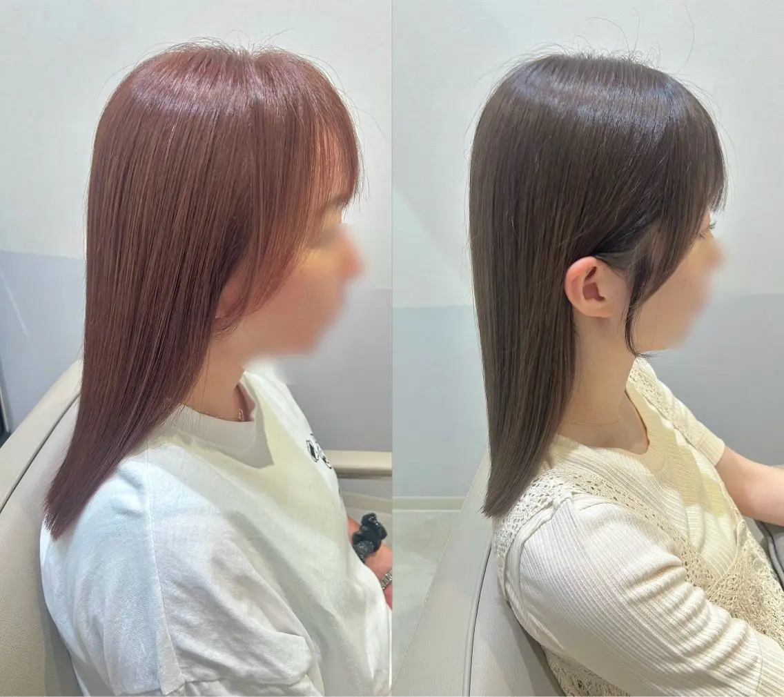 セミロング カラー ベージュカラー ブラウンカラー 透明感カラー グレージュ ミルクティーブラウン カット ヘアカラー トリートメント Eleanor枚方店 店長　飛鳥　薫のヘアスタイル