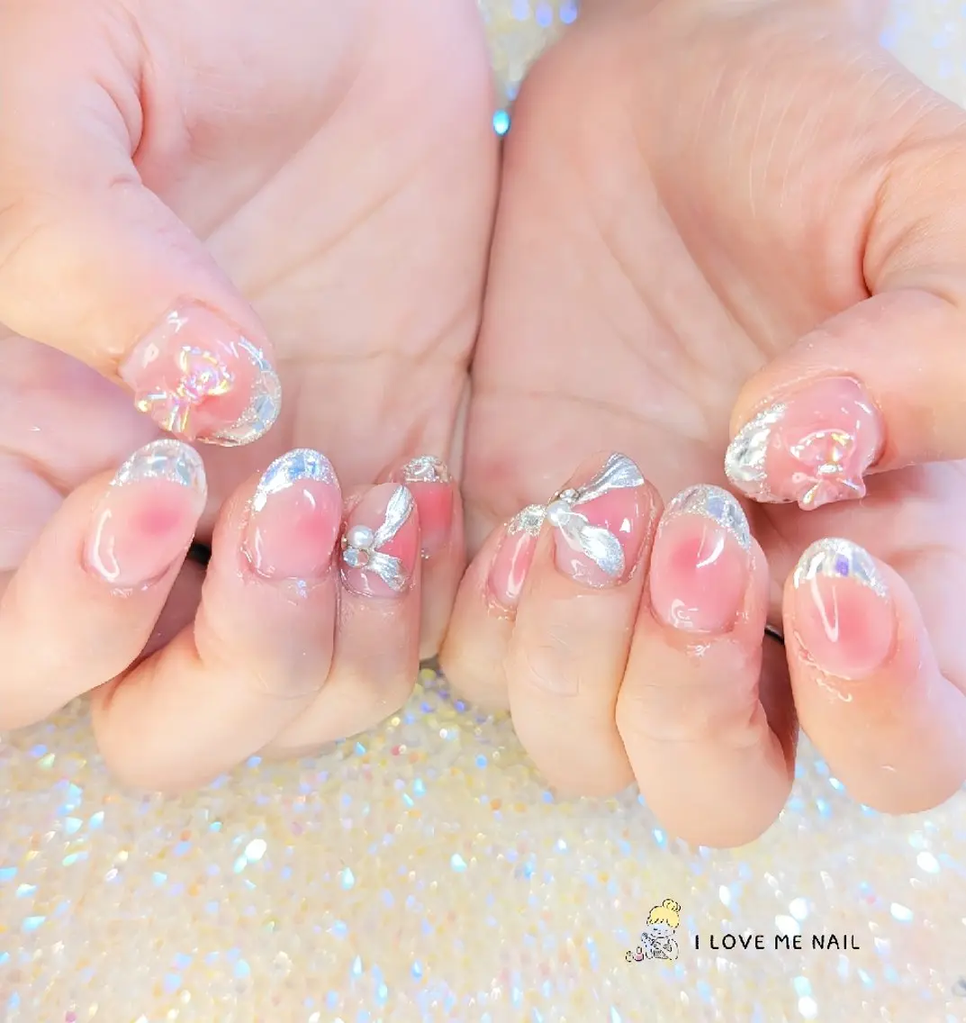 ネイル 長さ出し ハート 韓国ネイル マグネットネイル ニュアンスネイル I LOVE ME NAIL.。.:*♡のネイルデザイン