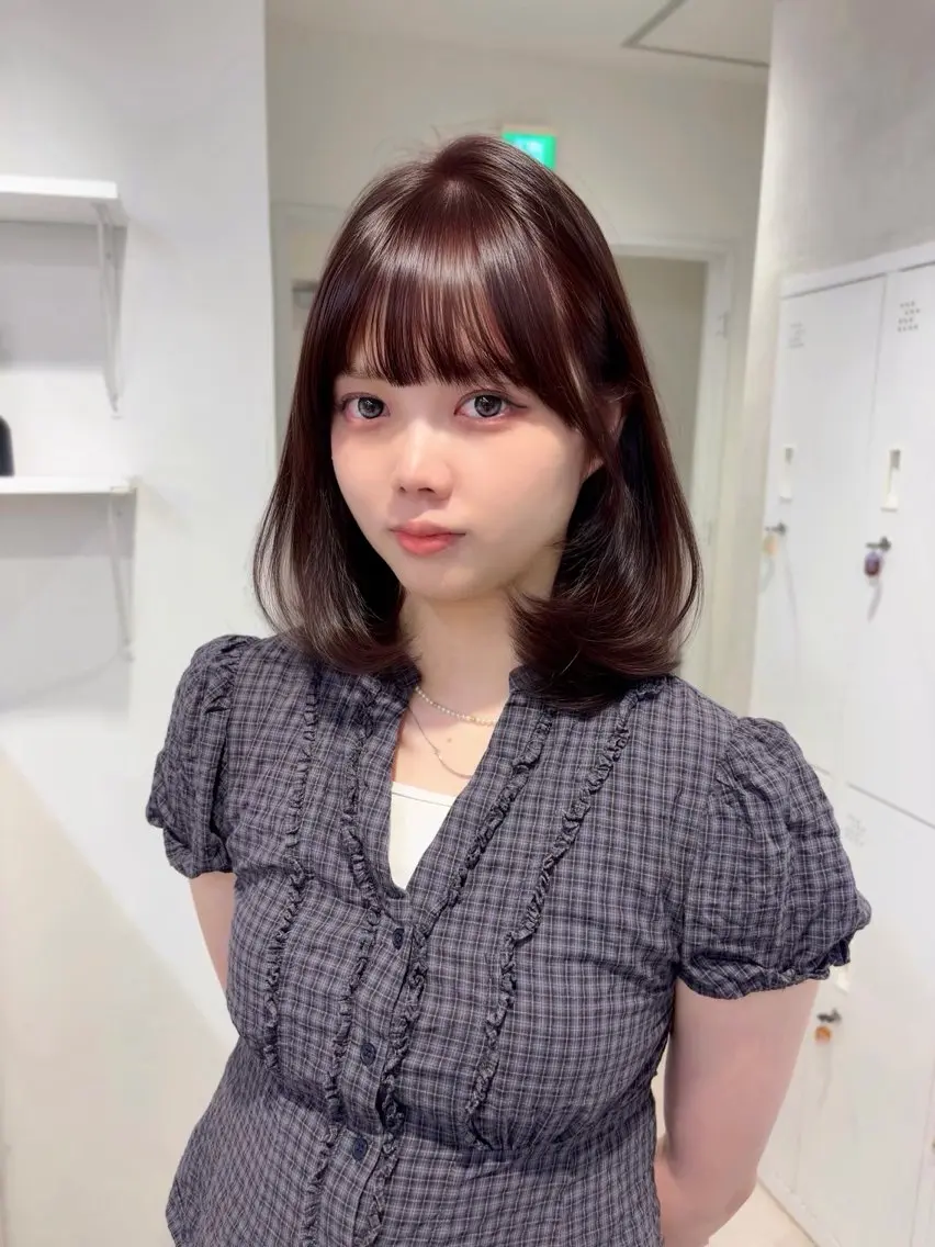 ミディアム カラー ヘアアレンジ ブラウンカラー ピンクカラー ピンクブラウン ヘアカラー 似合わせヘア/ 渋谷/Ayaka🎀のヘアスタイル