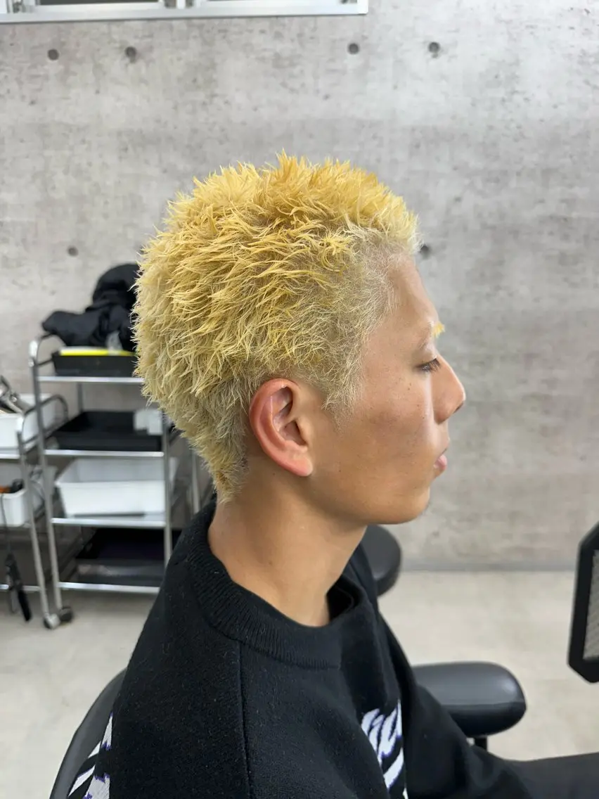 ショート カラー パーマ メンズ カット ヘアカラー パーマ 💈メンズ/パーマ 💈中目黒/谷のヘアスタイル