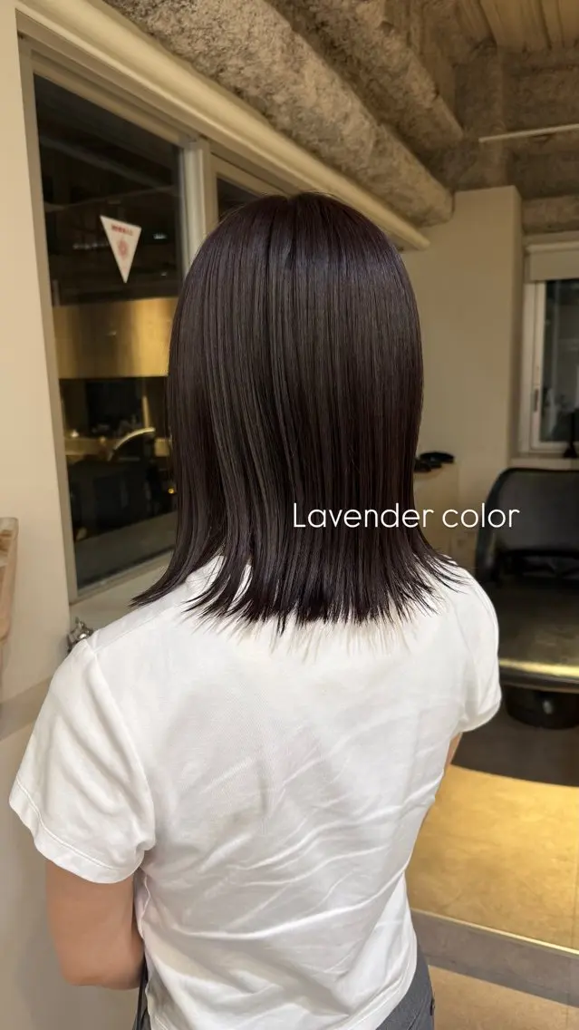 セミロング カラー ラベンダーカラー MASHU凜花 【大阪 梅田】のヘアスタイル