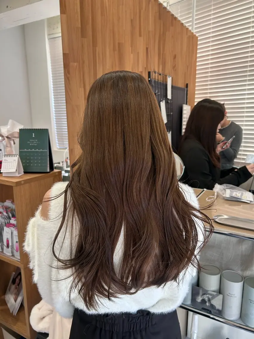 ロング カット ヘアカラー トリートメント 韓国ヘア ‎⟡.·KANA🐥のヘアスタイル