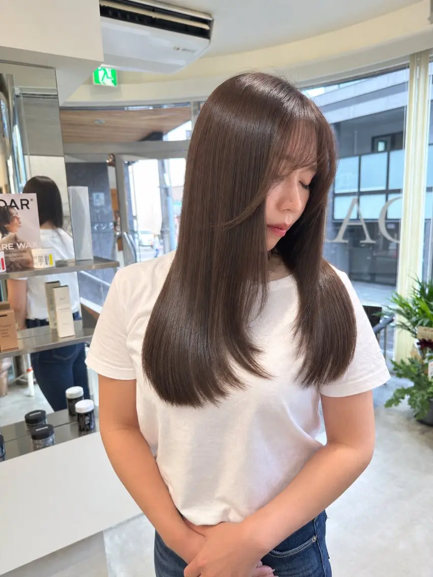 ロング 縮毛矯正 トリートメント 髪質改善/艶カラー/ 縮毛矯正/松永雄樹のヘアスタイル