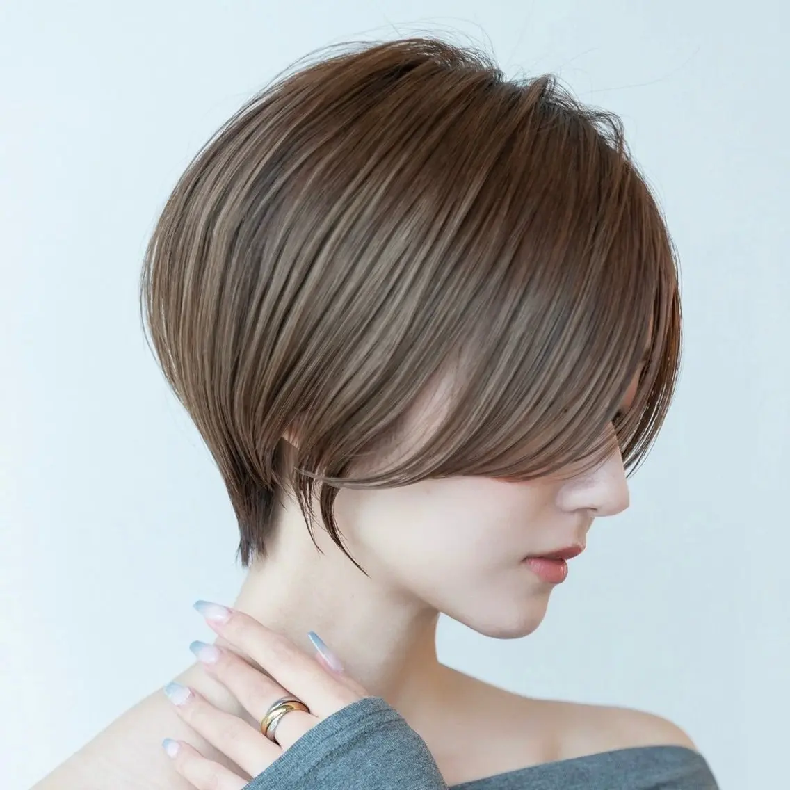 ショート カラー カット ヘアカラー トリートメント 田中航平/渋谷ボブ/ レイヤーボブのヘアスタイル