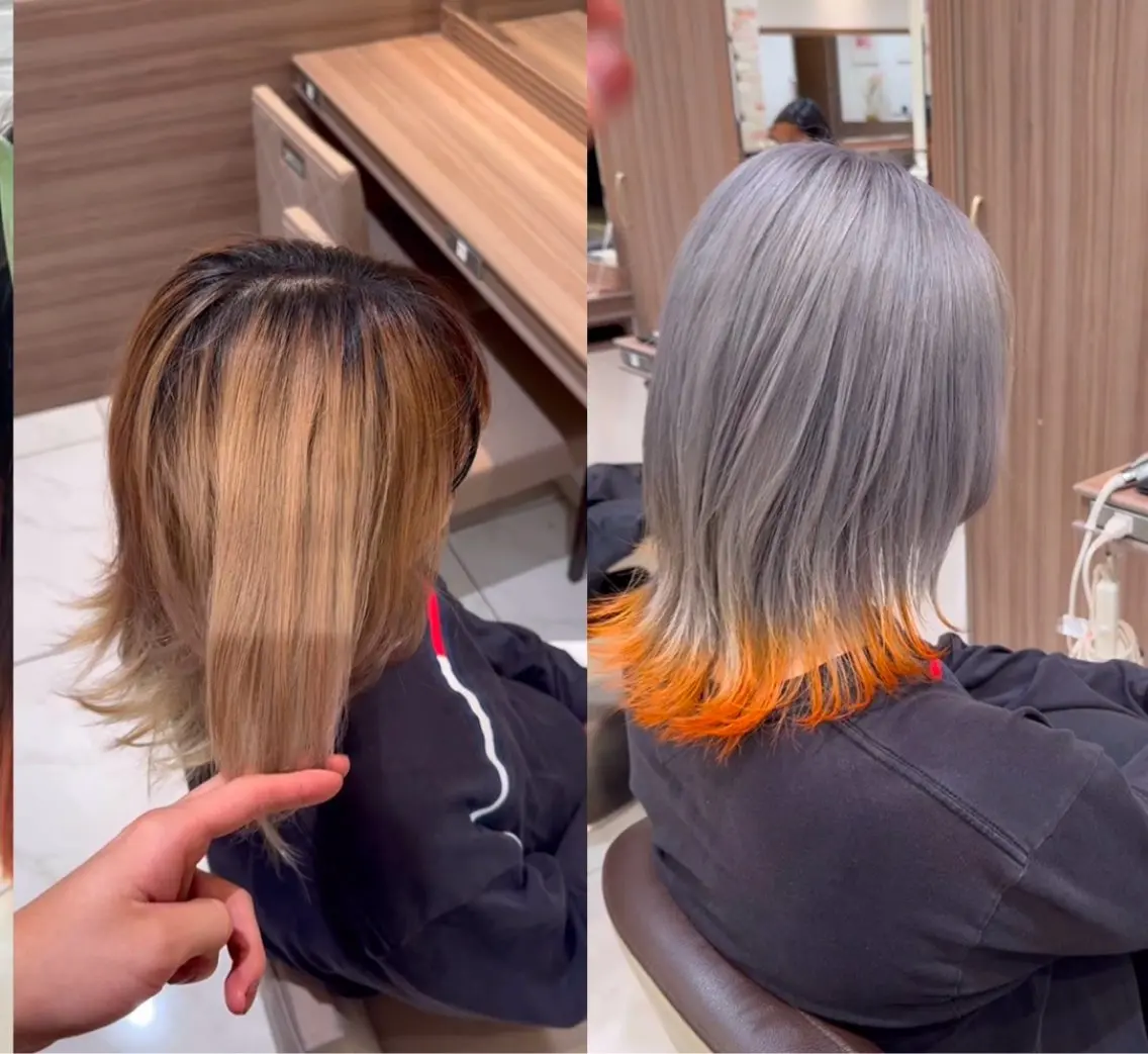 ミディアム カラー 【複雑履歴ブリーチ】 中村　玲仁のヘアスタイル