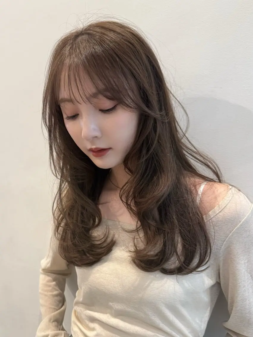 ロング カット ヘアカラー トリートメント やました もえかのヘアスタイル