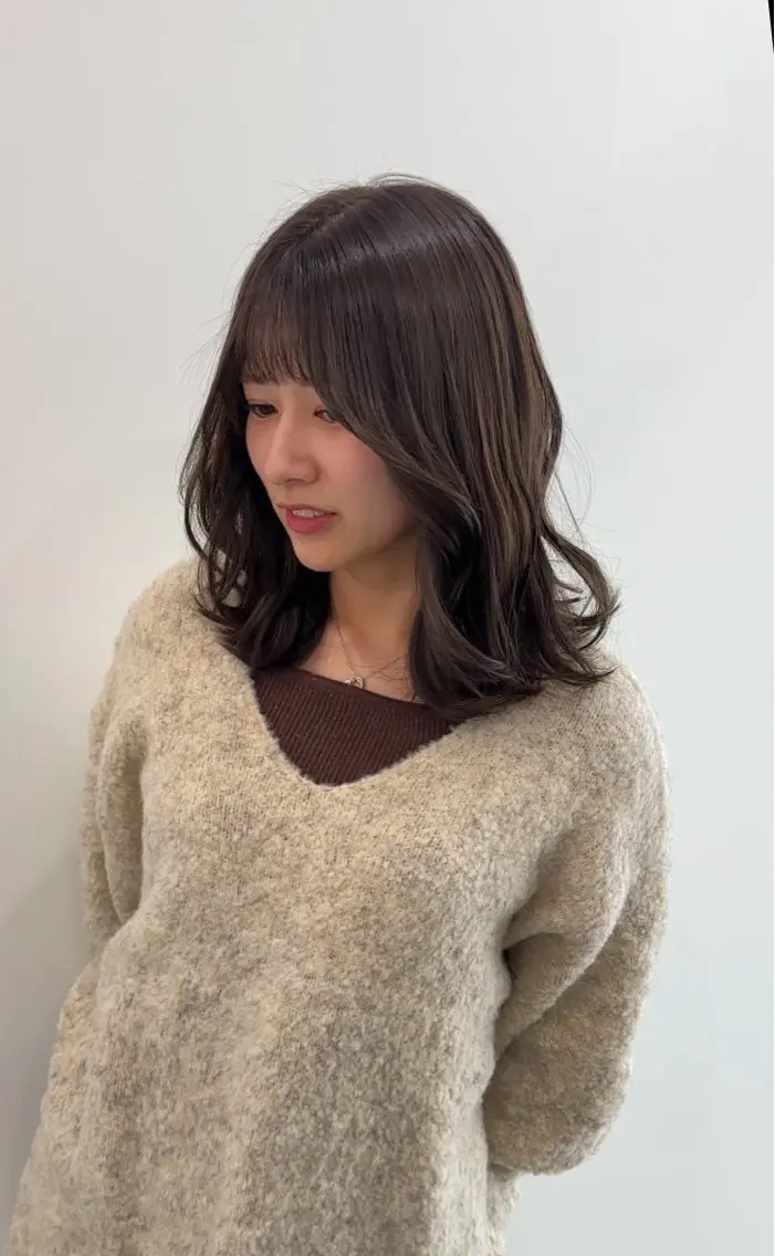 ミディアム カラー カット ヘアカラー トリートメント レイヤー/ナチュラル 💐nao.のヘアスタイル
