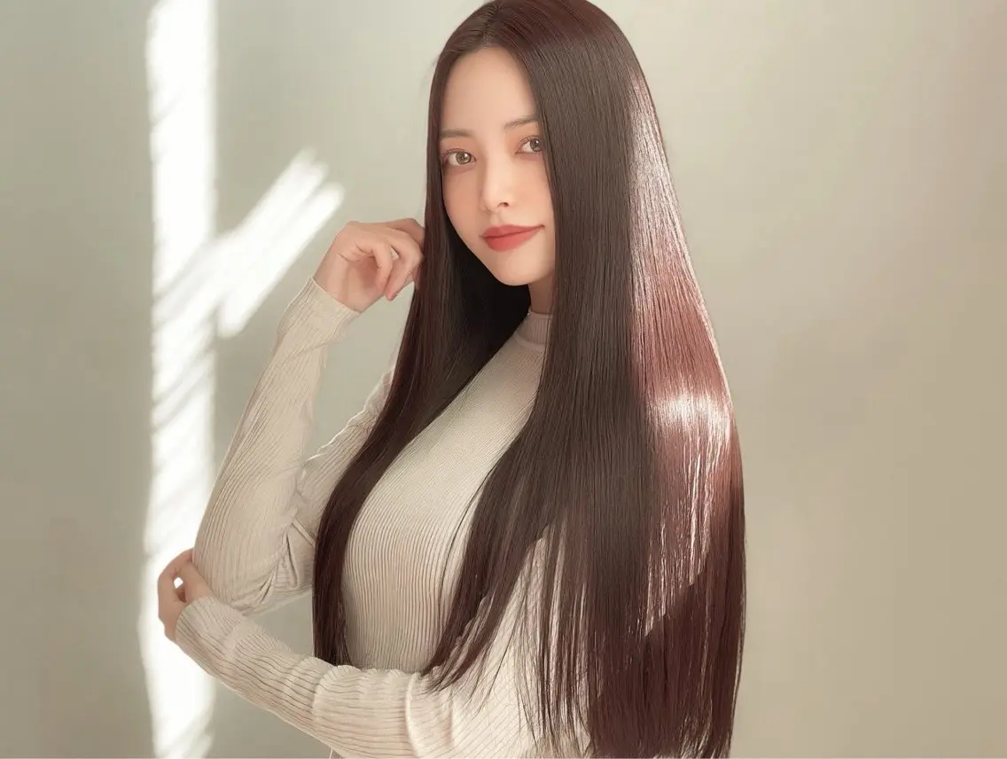 ロング カラー 髪質改善 カット ヘアカラー トリートメント りきと🦋河原町 縮毛矯正/艶カラーのヘアスタイル