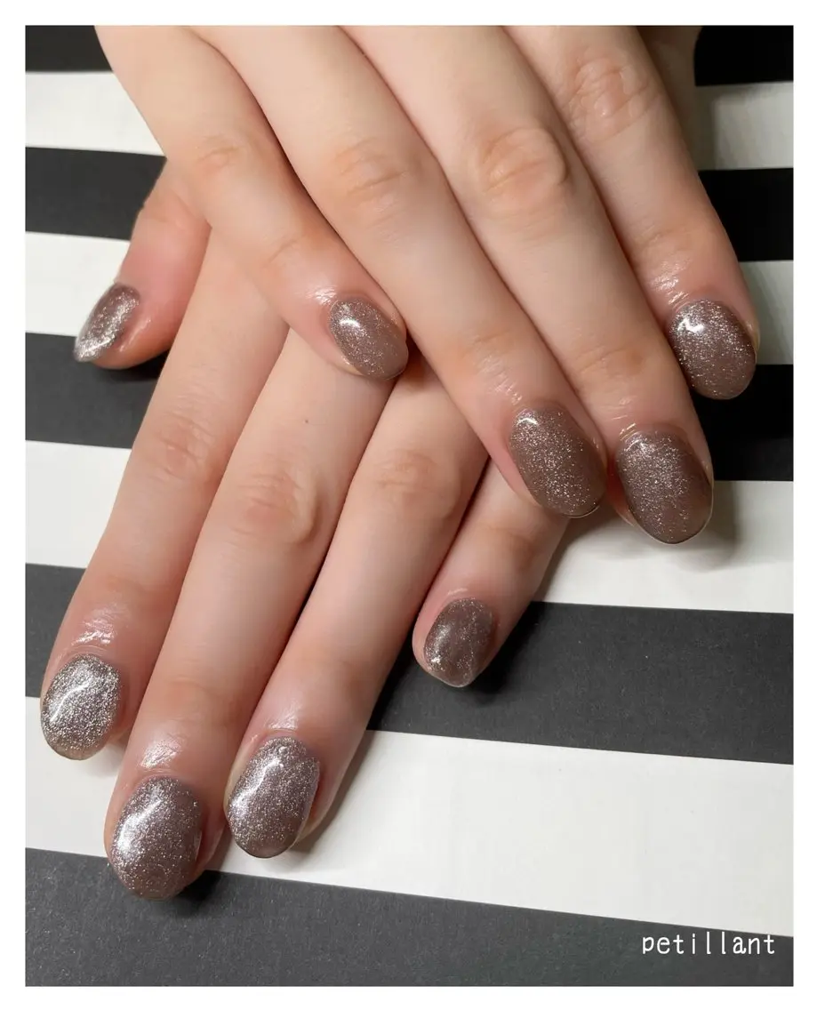 ネイル マグネットネイル ワンカラーネイル nail salon petillantのネイルデザイン