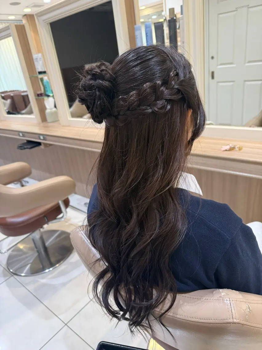ロング ヘアアレンジ ヘアセット 韓国ヘアメイク🎀/ 縮毛矯正✨山本媛香のヘアスタイル