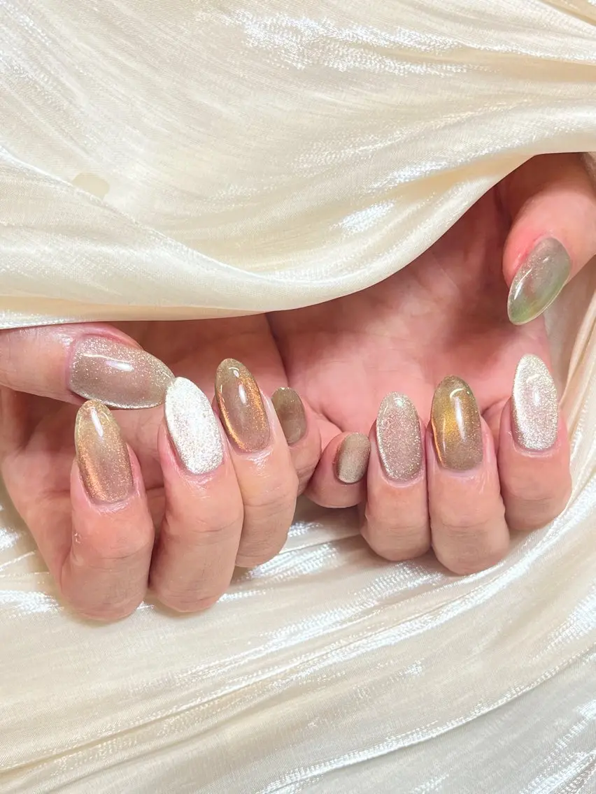 ネイル マグネットネイル 持ち込み ワンカラーネイル シンプルネイル ハンドネイル candy nail 韓国風ワンホンネイルのネイルデザイン