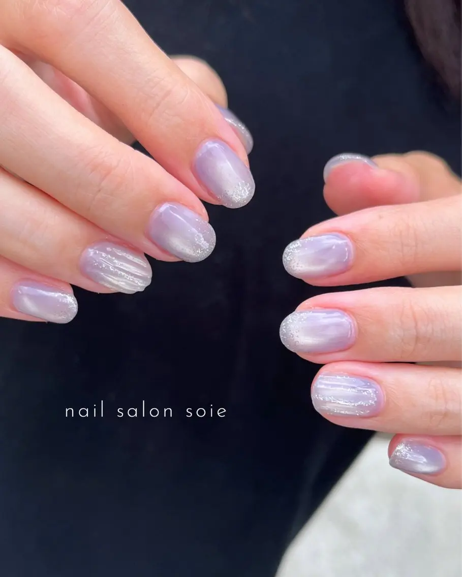 ネイル アートネイル フラッシュネイル ラメ(グリッター) シンプルネイル soie nailのネイルデザイン