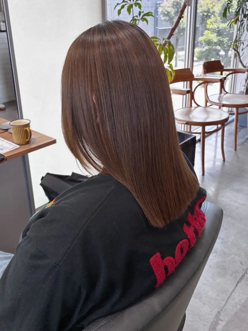 ミディアム パーマ 縮毛矯正 髪質改善が得意✨ 榎本亜衣のヘアスタイル