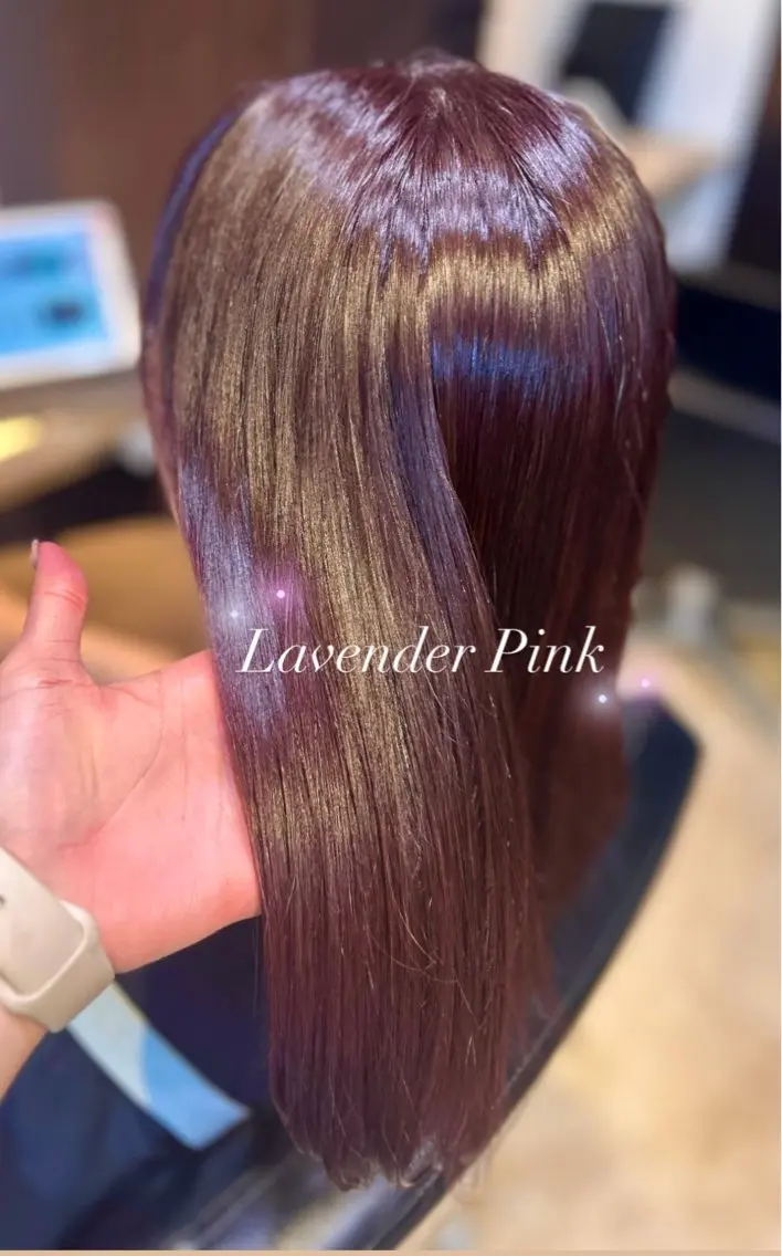 カラー ラベンダーカラー ラベンダーピンク ピンクカラー ⭐️似合わせアップ ⭐️並木奏絵のヘアスタイル