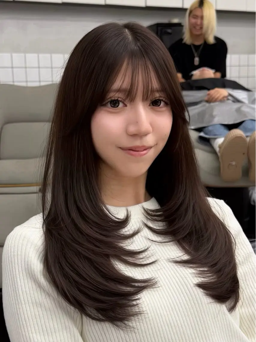 ロング レイヤーカット カット ヘアカラー トリートメント ヘッドスパ ヘアセット 韓国ヘア×2way 🇰🇷和知拓郎のヘアスタイル