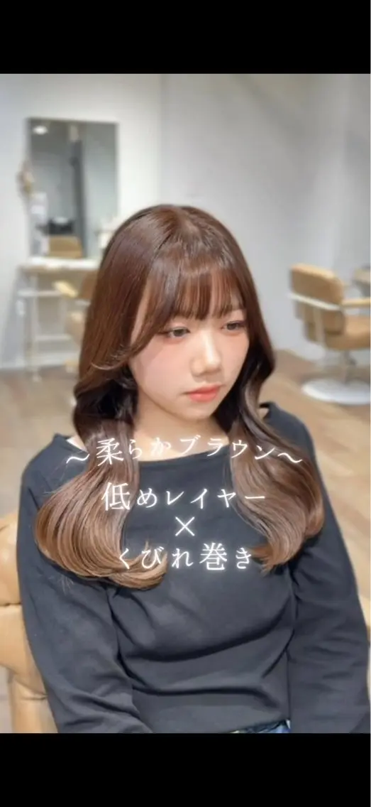 ロング カラー カット ヘアカラー トリートメント honoka/レイヤ ー/艶感カラー/韓国のヘアスタイル