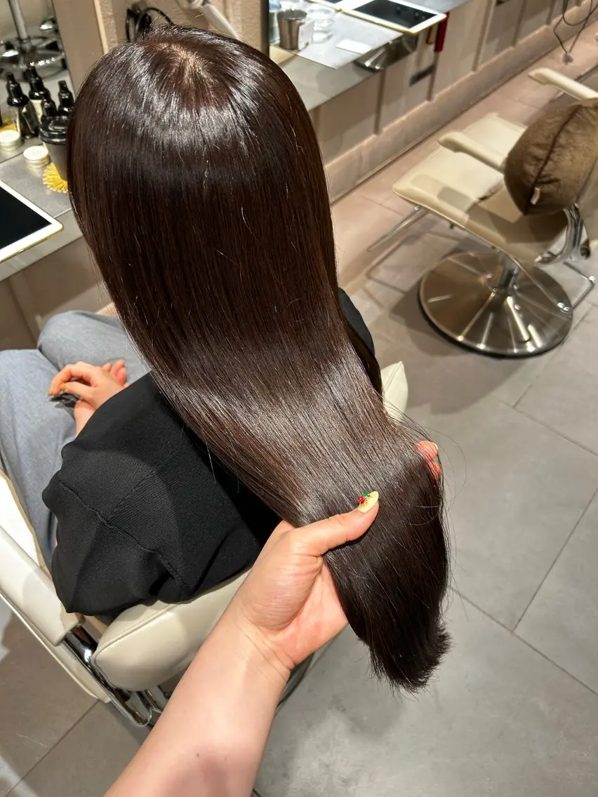 ロング カラー ブラウンカラー ヘアカラー トリートメント 艶感/ナチュラル 🌿マアヤのヘアスタイル
