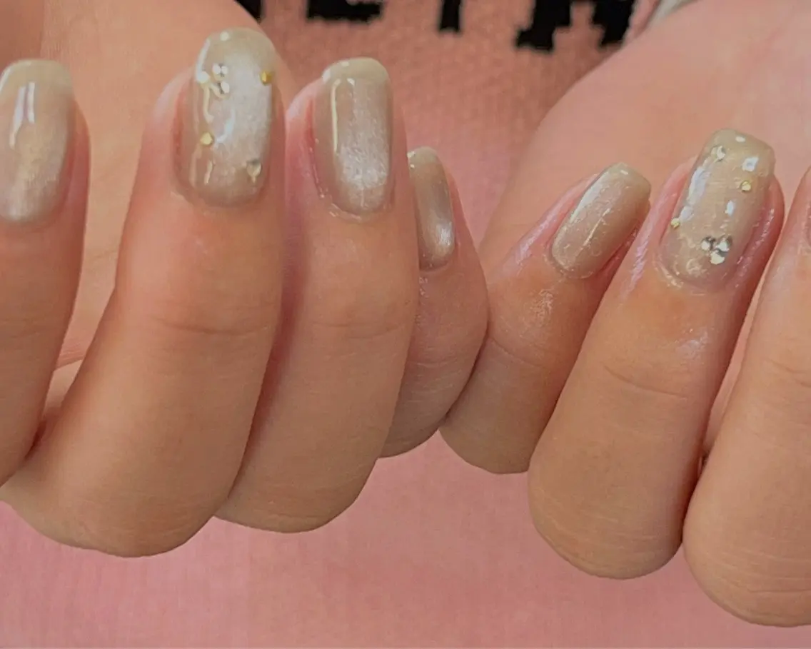 ネイル アートネイル キラキラネイル マグネットネイル ニュアンスネイル オフィスネイル tamu nail 　金町のネイルデザイン
