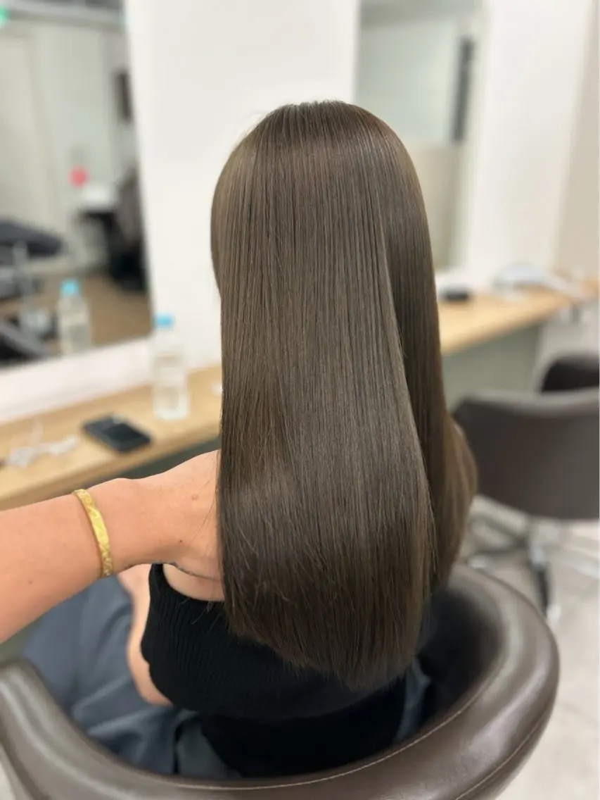 ロング カット ヘアカラー トリートメント ヘッドスパ ヘアセット 🎀暖色カラー🎀 韓国ヘア まなかのヘアスタイル