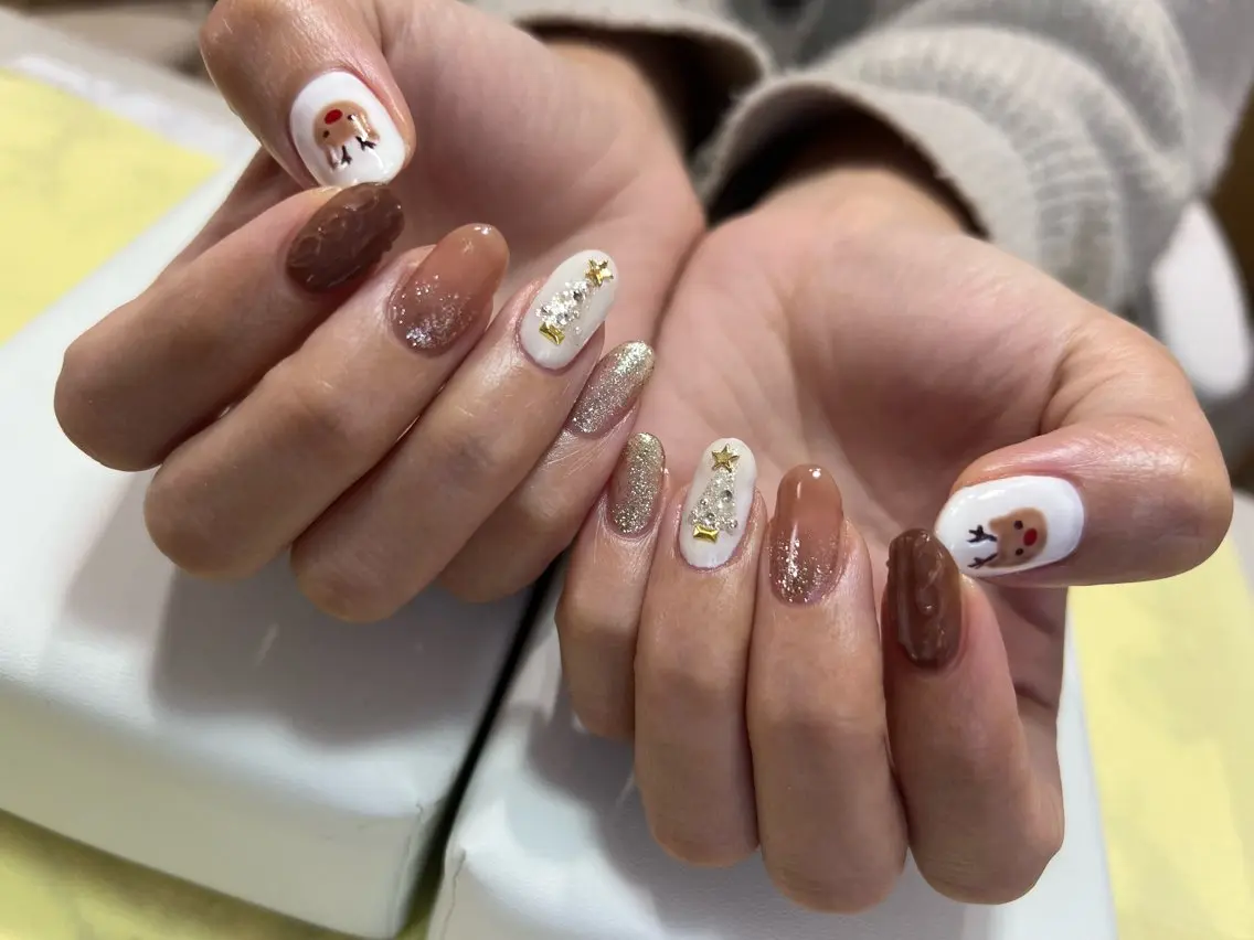 ネイル 持ち込み 冬ネイル クリスマス Luminous ⭐︎のネイルデザイン