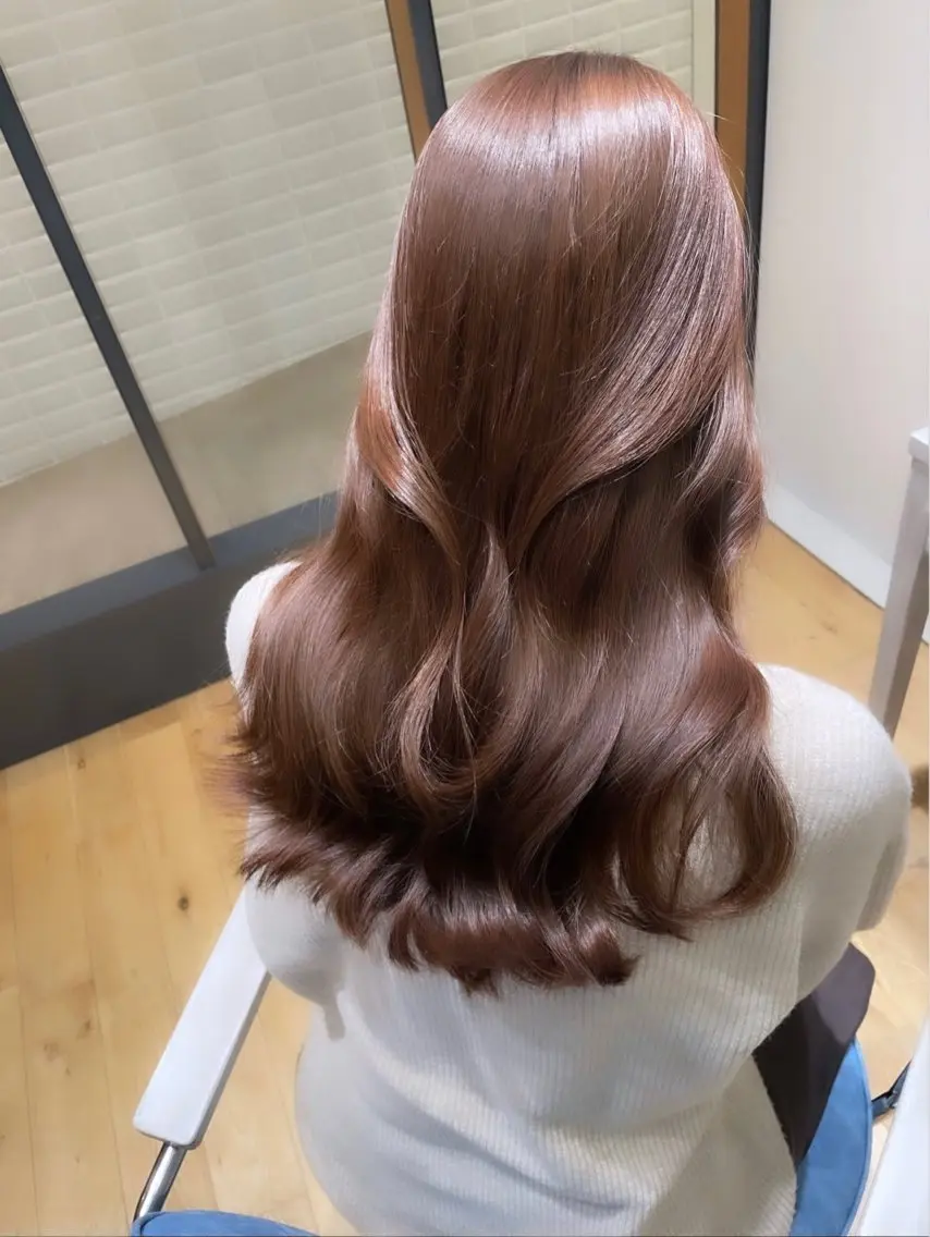セミロング 透明感巻ける縮毛矯正 可愛いStyle杏琉のヘアスタイル