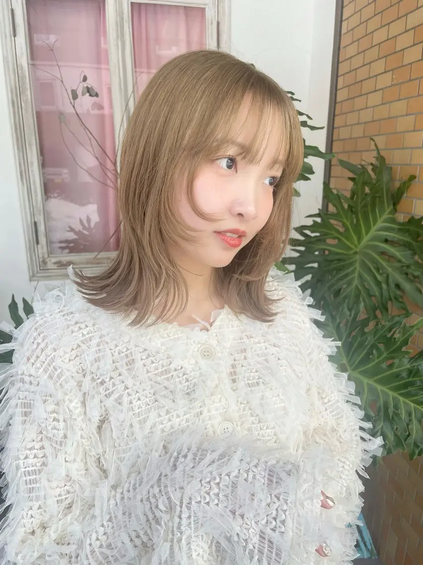セミロング カラー ブリーチ ダブルカラー ブリーチなしカラー Re;tique🎀 ／ricoのヘアスタイル