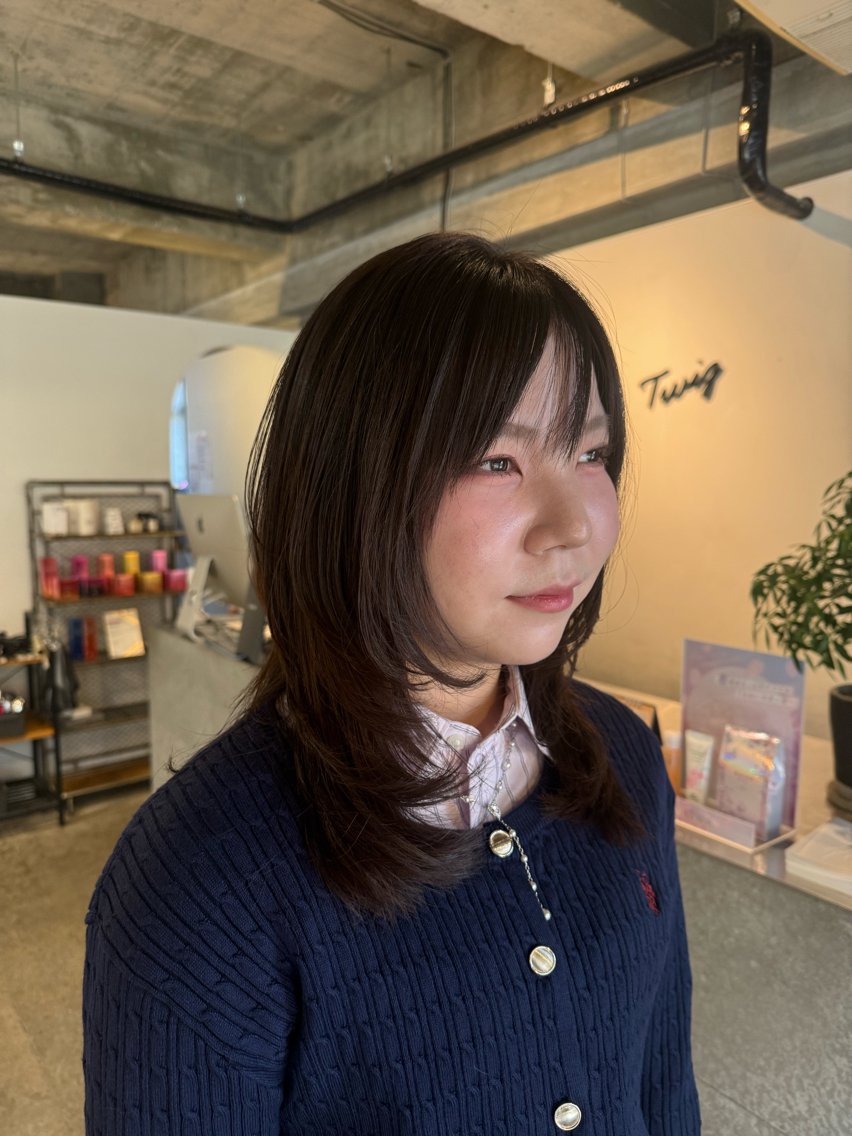 セミロング ハイレイヤー レイヤーカット NAO/レイヤー🌷 /ハイトーンカラー✨のヘアスタイル