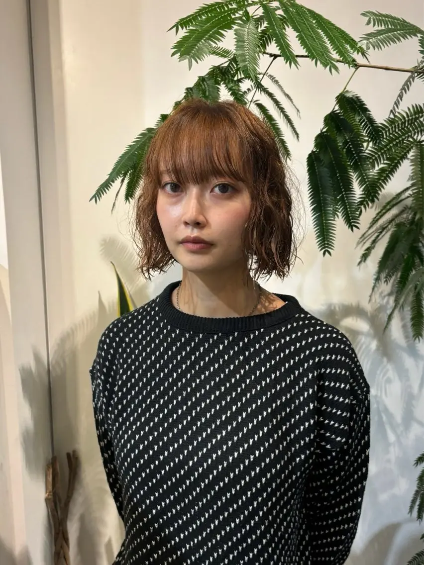 ミディアム パーマ ミディアムパーマ ボブ カット パーマ 悩みを解決💫似合せ RENのヘアスタイル