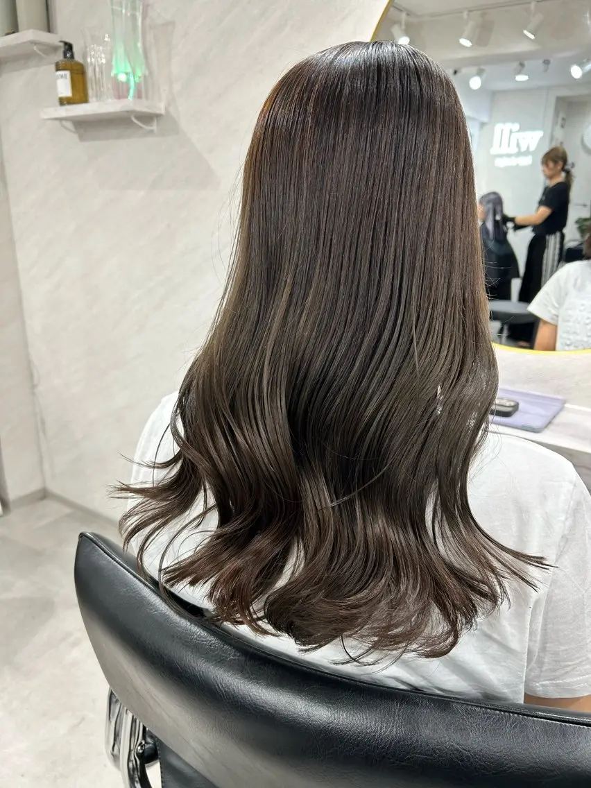 ロング カラー カット ヘアカラー トリートメント 髪質改善will hairdesignのヘアスタイル