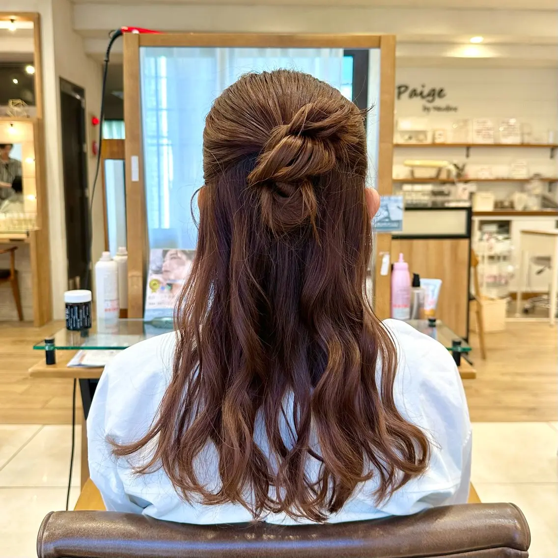 セミロング ヘアアレンジ ハーフアップ nanae🌷 吉祥寺のヘアスタイル