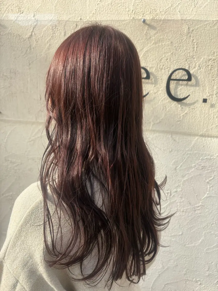 ロング カラー ブラウンカラー ピンクカラー ピンクブラウン 西村 弘輝 パーマ/艶髪カラーのヘアスタイル