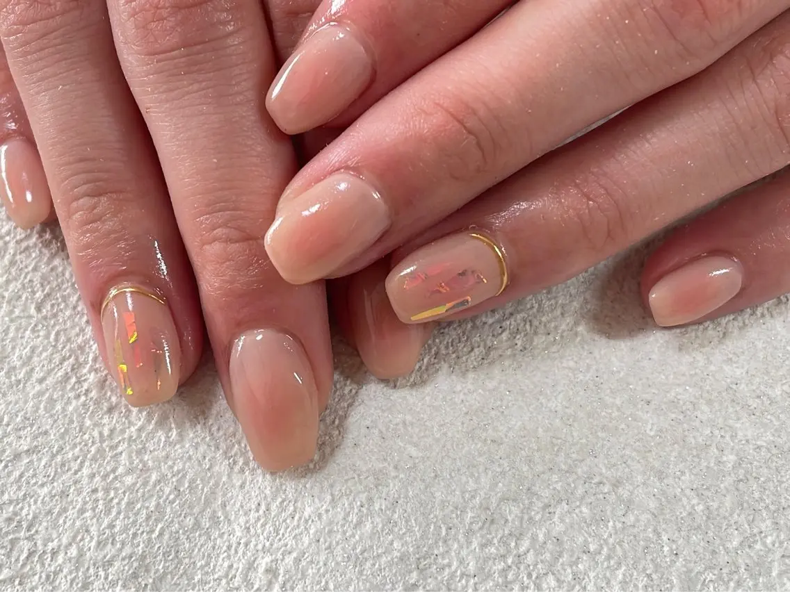 ネイル オーロラネイル フットネイル フレンチネイル ジェルネイル 韓国ネイル ハンドネイル kiki nail &brow二子玉川のネイルデザイン