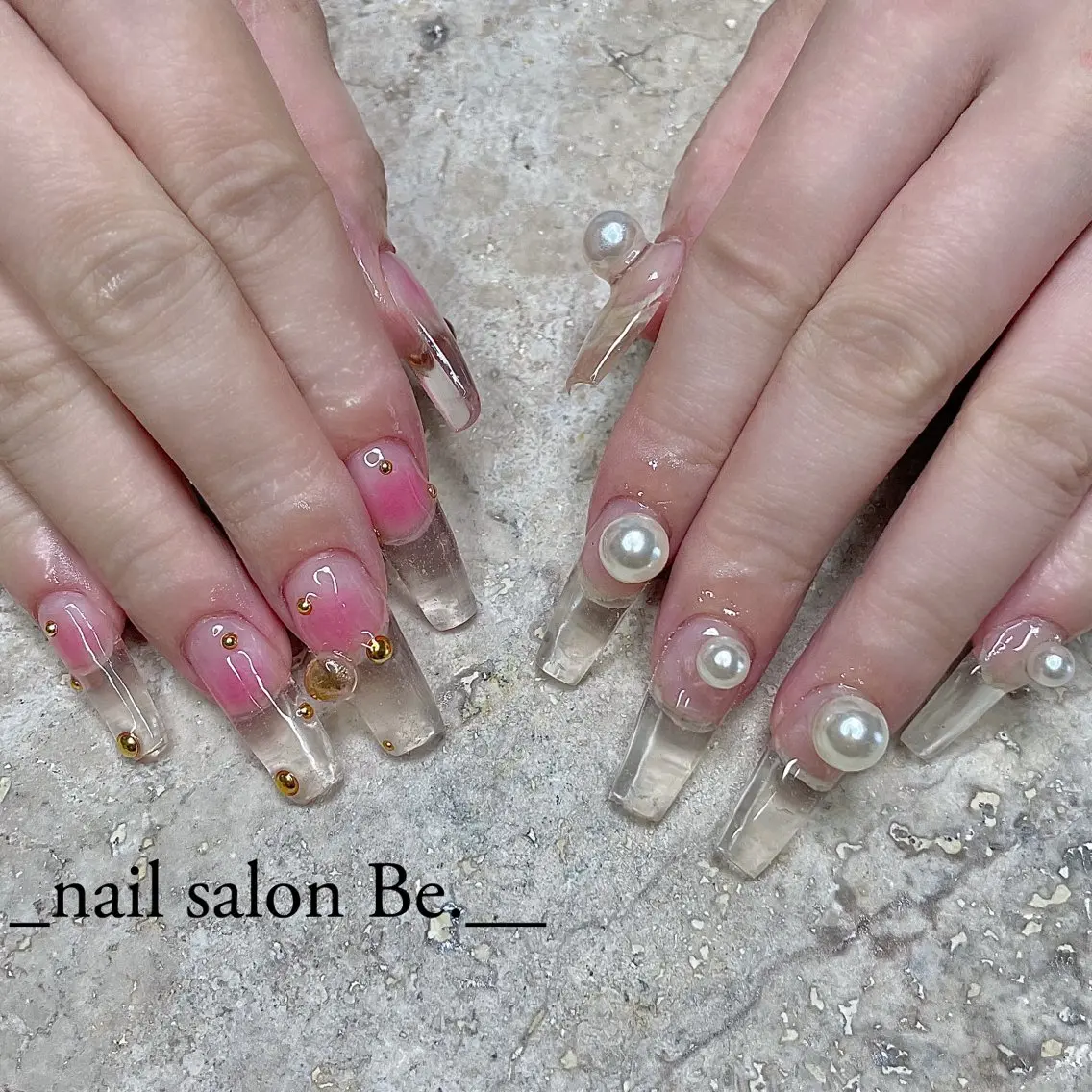 ネイル クリアネイル ロングネイル スカルプネイル nail salon Be.のネイルデザイン