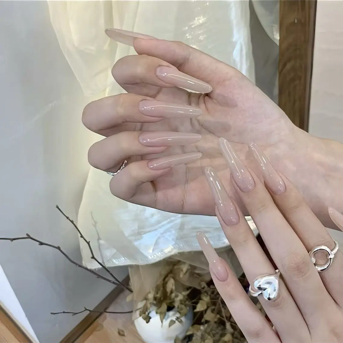 ネイル 長さ出し フレンチネイル 韓国ネイル マグネットネイル マグネットフレンチ sun nail池袋 モデル募集のネイルデザイン