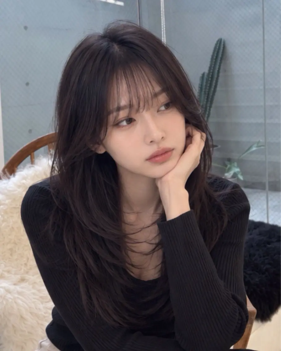 セミロング ハッシュカット 韓国風ヘア レイヤーカット トリートメント カット pia 薬院のヘアスタイル