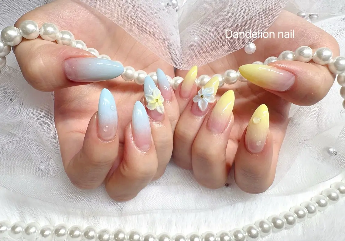 ネイル 持ち込み ワンホンネイル ハンドネイル dandelion nail北千住のネイルデザイン