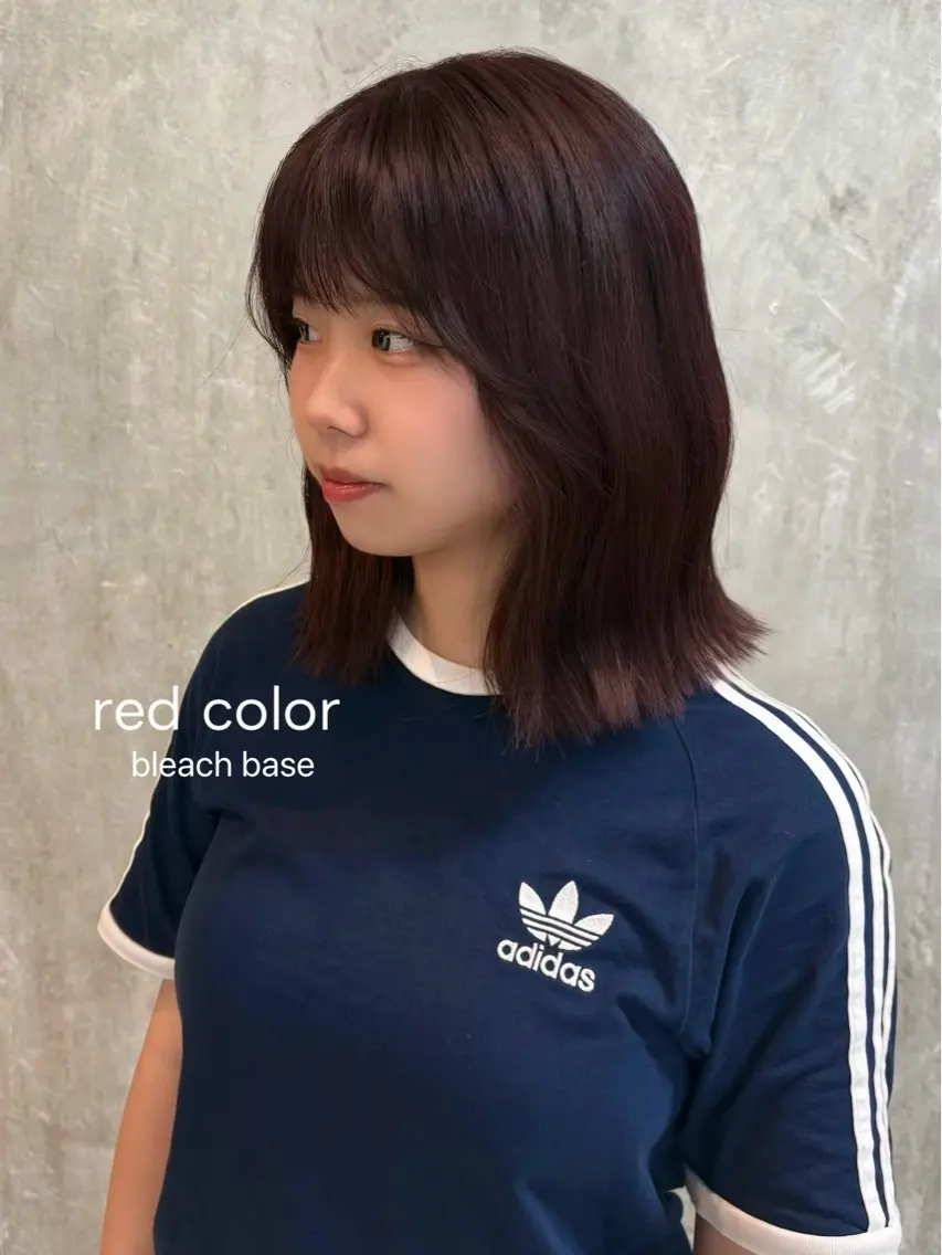 ショート カラー ブリーチ レッドカラー ヘアカラー botan🎀 harunaのヘアスタイル