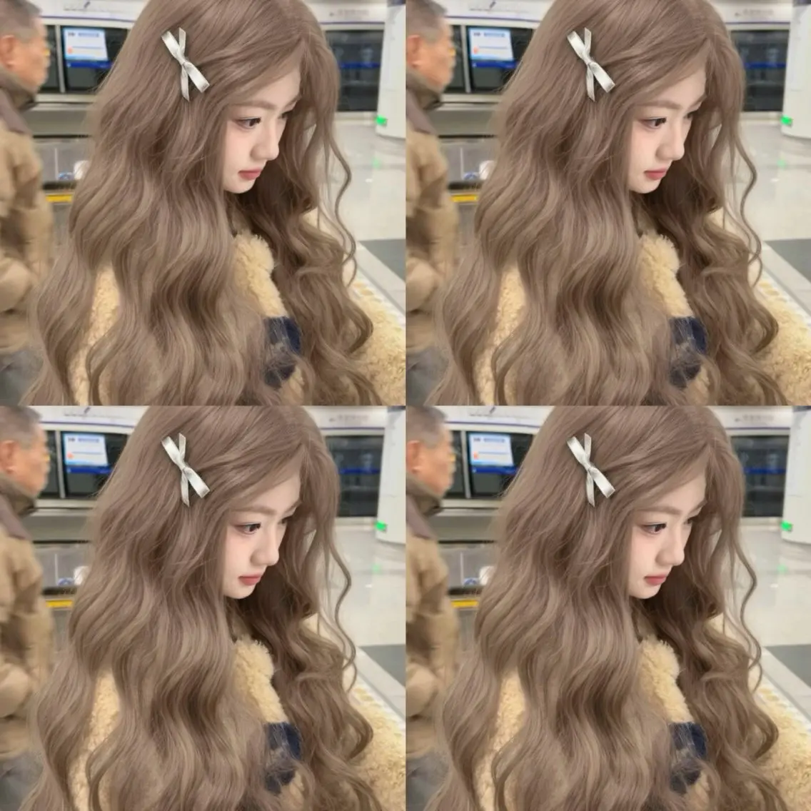 ミディアム ヘアカラー トリートメント ヘッドスパ 透明感♡グレージュ ♡ミルクティー♡のヘアスタイル
